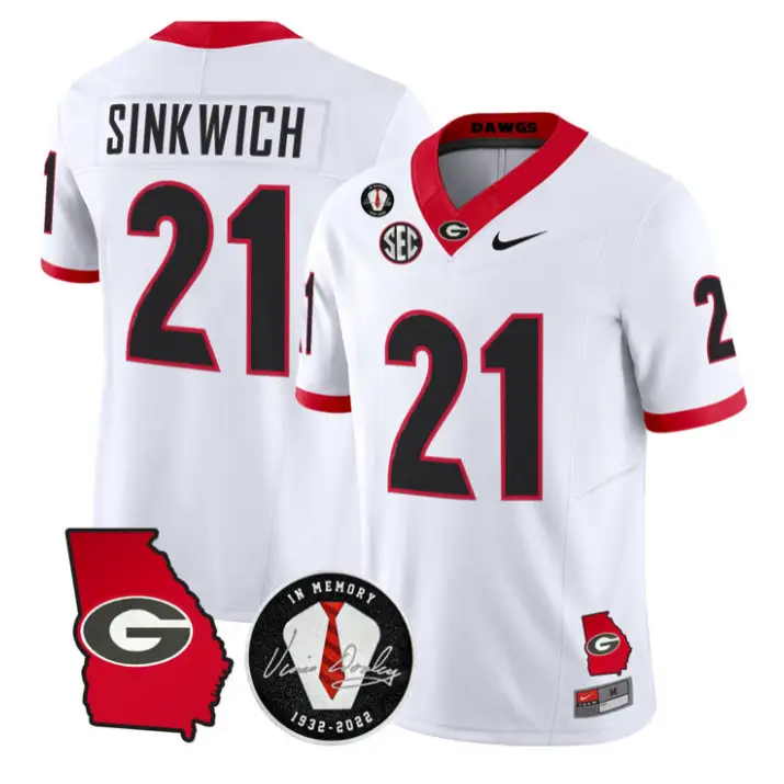 Frank Sinkwich Jersey #21 Georgia Bulldogs 2026 Vince Dooley Stitched by My Store NCAA Football Jerseys