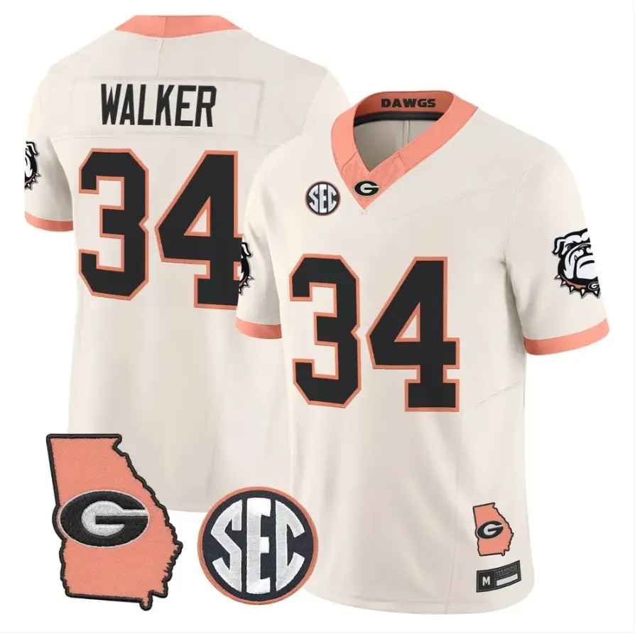 Herschel Walker Jersey #34 Georgia Bulldogs 2026 The Big Peach Stitched by My Store NCAA Football Jerseys
