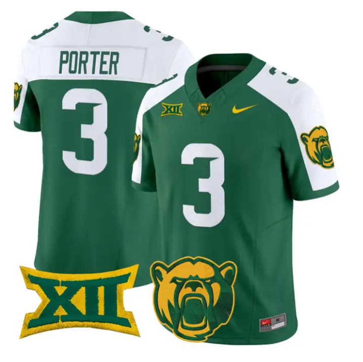 Jadon Porter Jersey #3 Baylor Bears 2026 Vapor Limited Stitched by My Store NCAA Football Jerseys