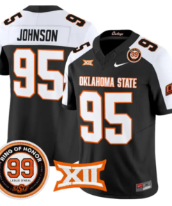 Jaleel Johnson Jersey #95 Oklahoma State 2026 Leslie O'neal Stitched by My Store NCAA Football Jerseys