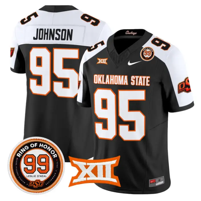 Jaleel Johnson Jersey #95 Oklahoma State 2026 Leslie O'neal Stitched by My Store NCAA Football Jerseys