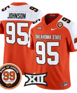 Jaleel Johnson Jersey #95 Oklahoma State 2026 Leslie O'neal Stitched by My Store NCAA Football Jerseys