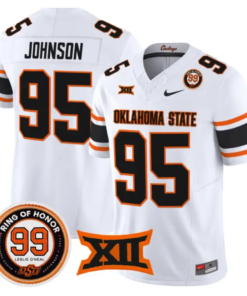 Jaleel Johnson Jersey #95 Oklahoma State 2026 Leslie O'neal Stitched by My Store NCAA Football Jerseys