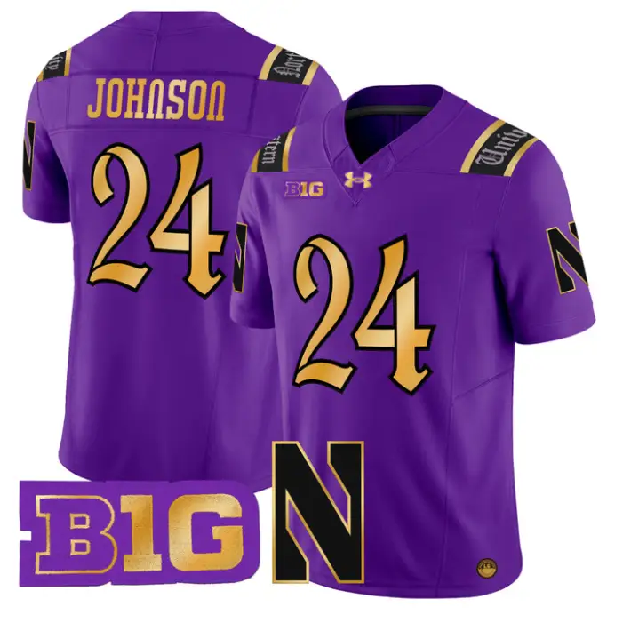 Jamaal Johnson Jersey #24 Northwestern Wildcats 2026 Vapor Limited Stitched by My Store NCAA Football Jerseys