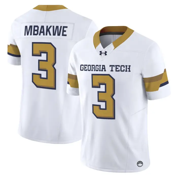 Jaylen Mbakwe Jersey #3 Georgia Tech Yellow Jackets 2026 Limited Stitched by My Store NCAA Football Jerseys