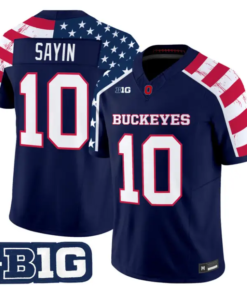 Julian Sayin Jersey #10 Ohio State America 250 Edition Vapor Limited Stitched by My Store NCAA Football Jerseys