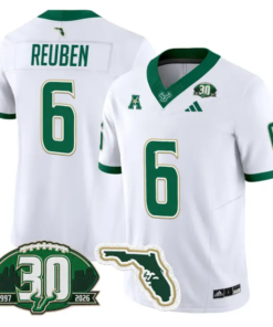Mudia Reuben Jersey #6 South Florida Bulls 30th Patch Limited Stitched by My Store NCAA Football Jerseys