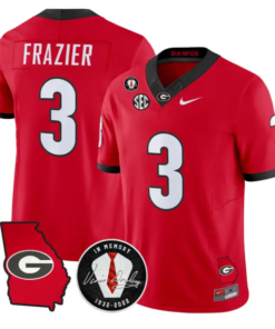 Nate Frazier Jersey #3 Georgia Bulldogs 2026 Vince Dooley Stitched by My Store NCAA Football Jerseys