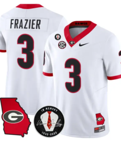 Nate Frazier Jersey #3 Georgia Bulldogs 2026 Vince Dooley Stitched by My Store NCAA Football Jerseys