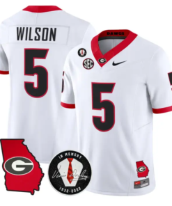 Raylen Wilson Jersey #5 Georgia Bulldogs 2026 Vince Dooley Stitched by My Store NCAA Football Jerseys