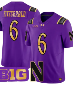 Robert Fitzgerald Jersey #6 Northwestern Wildcats 2026 Vapor Limited Stitched by My Store NCAA Football Jerseys