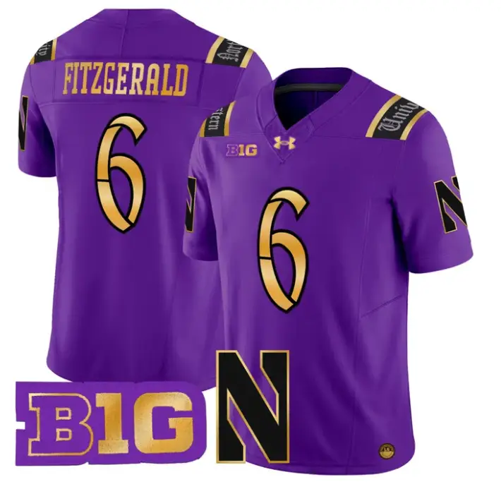 Robert Fitzgerald Jersey #6 Northwestern Wildcats 2026 Vapor Limited Stitched by My Store NCAA Football Jerseys