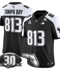 Tampa Bay Jersey #813 South Florida Bulls 30th Patch Limited Stitched by My Store NCAA Football Jerseys