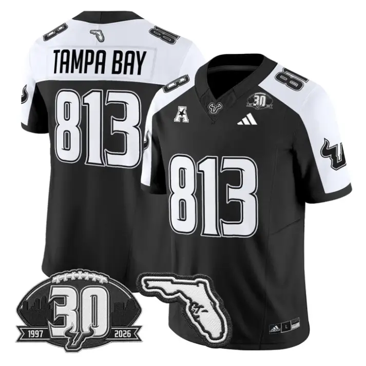 Tampa Bay Jersey #813 South Florida Bulls 30th Patch Limited Stitched by My Store NCAA Football Jerseys