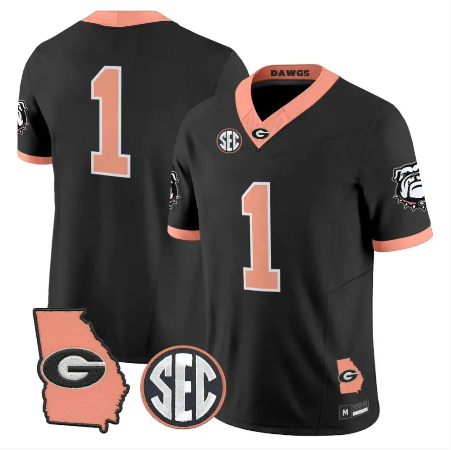 Team Jersey #1 Georgia Bulldogs 2026 The Big Peach Stitched by My Store NCAA Football Jerseys