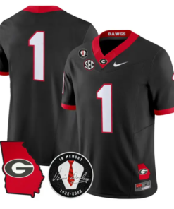 Team Jersey #1 Georgia Bulldogs 2026 Vince Dooley Patch Stitched by My Store NCAA Football Jerseys