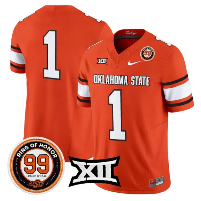 Team Jersey #1 Oklahoma State 2026 Leslie O'neal Limited Stitched by My Store NCAA Football Jerseys