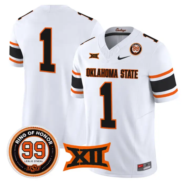 Team Jersey #1 Oklahoma State 2026 Leslie O'neal Limited Stitched by My Store NCAA Football Jerseys