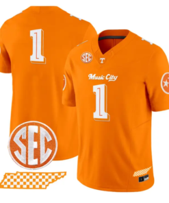 Team Jersey #1 Tennessee Vols Music City Edition Limited Stitched by My Store NCAA Football Jerseys