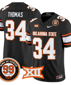 Thurman Thomas Jersey #34 Oklahoma State 2026 Leslie O'neal Stitched by My Store NCAA Football Jerseys