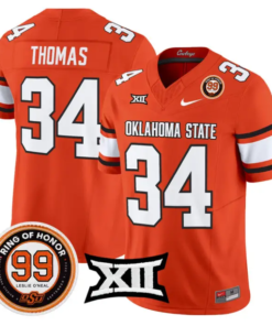 Thurman Thomas Jersey #34 Oklahoma State 2026 Leslie O'neal Stitched by My Store NCAA Football Jerseys