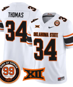 Thurman Thomas Jersey #34 Oklahoma State 2026 Leslie O'neal Stitched by My Store NCAA Football Jerseys