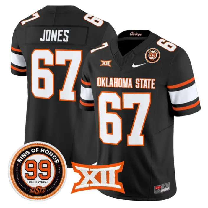 Trevin Jones Jersey #67 Oklahoma State 2026 Leslie O'neal Stitched by My Store NCAA Football Jerseys