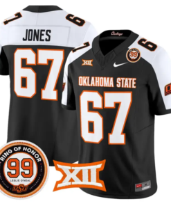 Trevin Jones Jersey #67 Oklahoma State 2026 Leslie O'neal Stitched by My Store NCAA Football Jerseys
