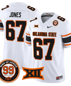 Trevin Jones Jersey #67 Oklahoma State 2026 Leslie O'neal Stitched by My Store NCAA Football Jerseys