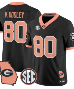 Vince Dooley Jersey #80 Georgia Bulldogs 2026 The Big Peach Stitched by My Store NCAA Football Jerseys