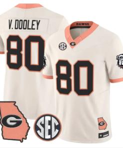 Vince Dooley Jersey #80 Georgia Bulldogs 2026 The Big Peach Stitched by My Store NCAA Football Jerseys