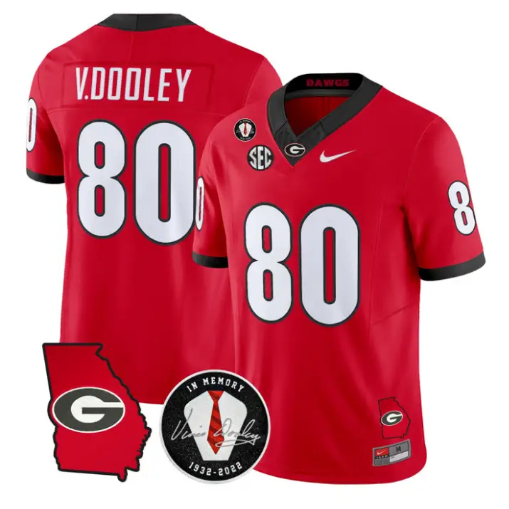 Vince Dooley Jersey #80 Georgia Bulldogs 2026 Vince Dooley Stitched by My Store NCAA Football Jerseys