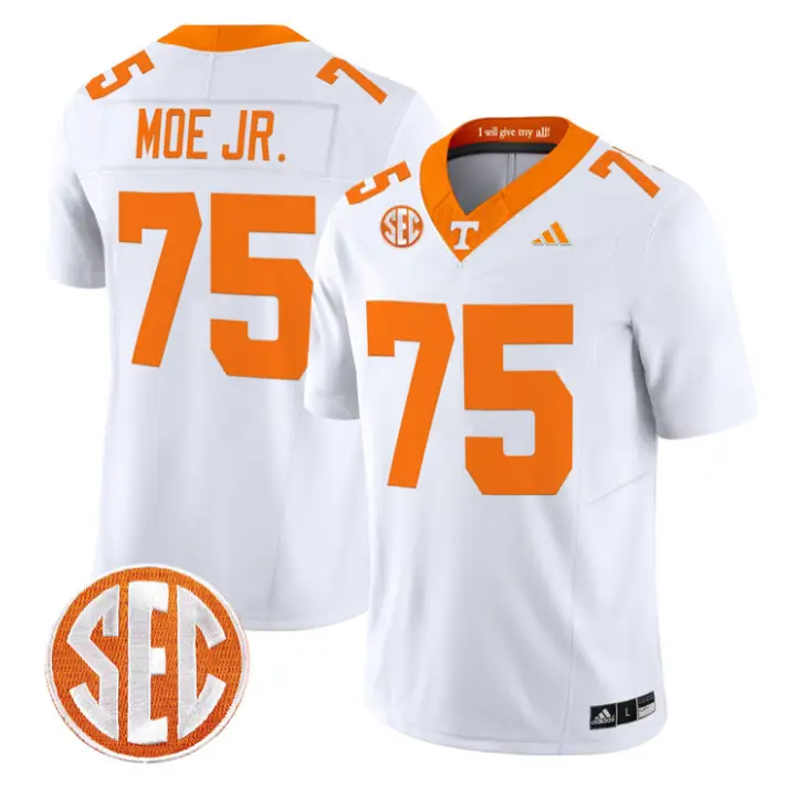 Wendell Moe Jr Jersey #75 Tennessee Vols 2026 Vapor Limited Stitched by My Store NCAA Football Jerseys