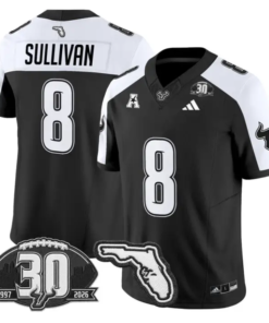 Wyatt Sullivan Jersey #8 South Florida Bulls 30th Patch Limited Stitched by My Store NCAA Football Jerseys