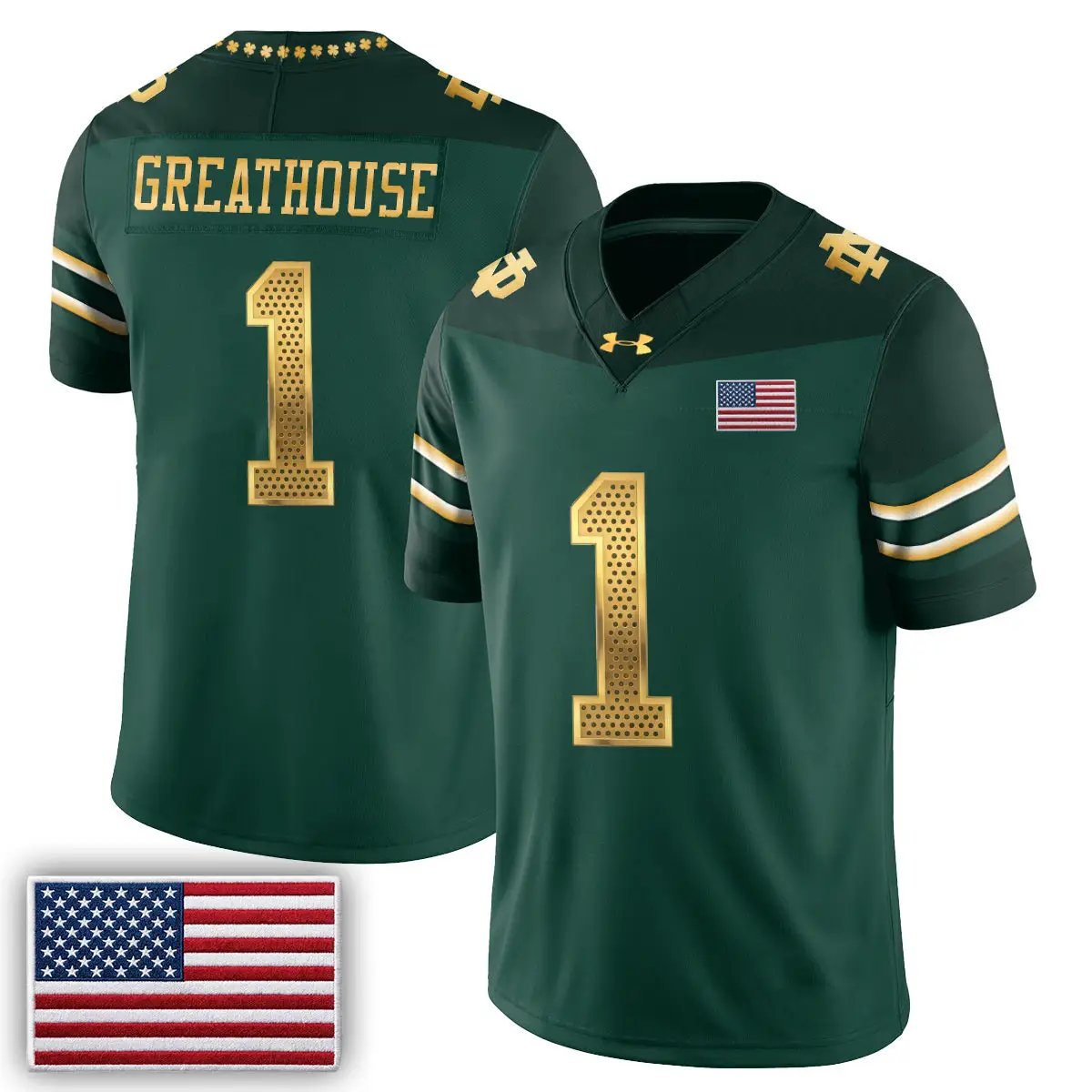 Notre Dame Fighting Irish 2026 Shamrock Series Football Vapor Jersey - Stitched by Notre Dame Fighting Irish