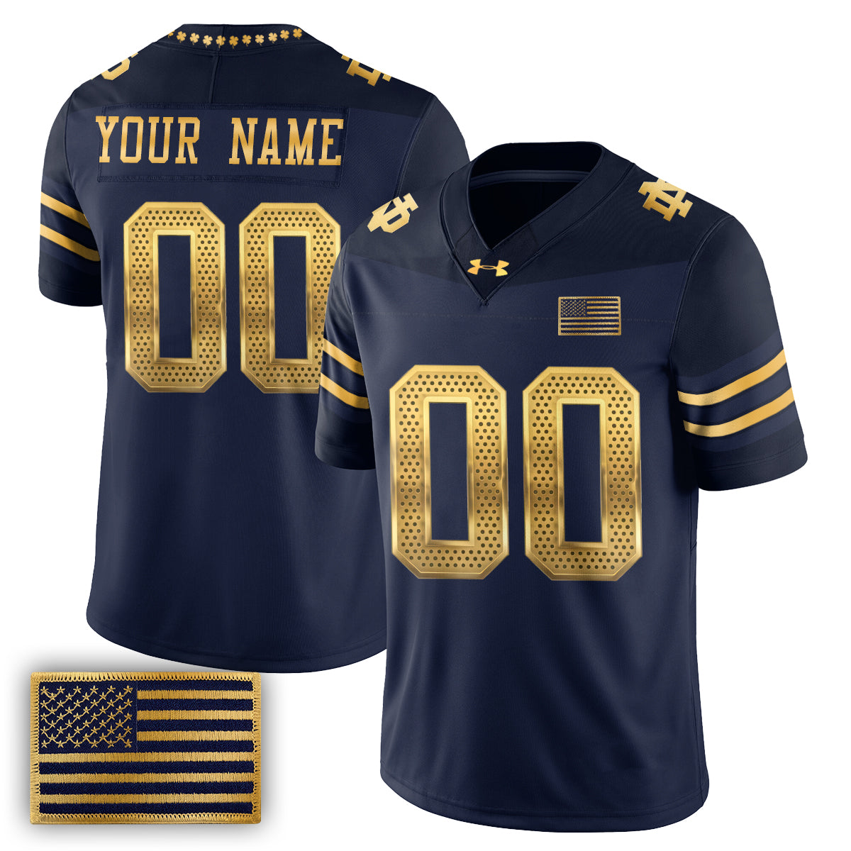 Notre Dame Fighting Irish 2026 Shamrock Series Football Vapor Custom Jersey - Stitched by Notre Dame Fighting Irish