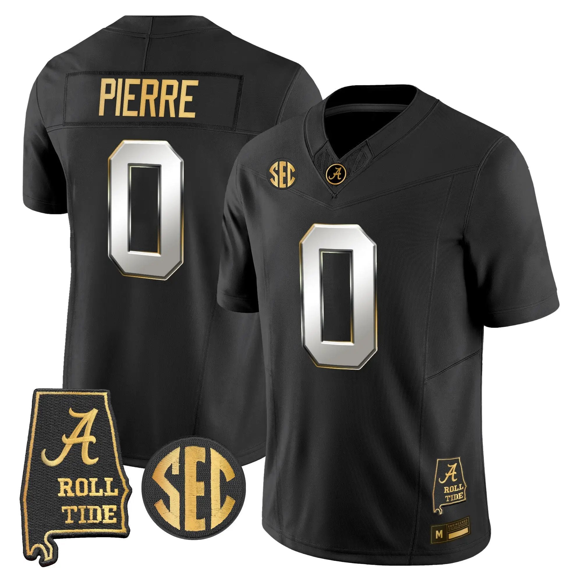 Alabama Crimson Tide 2026 Gold Vapor Limited Jersey - Alabama Map - Stitched 30 BAMA 2026 Gold Vapor Limited Jersey - Alabama Map - Stitched by Alabama Crimson Tide