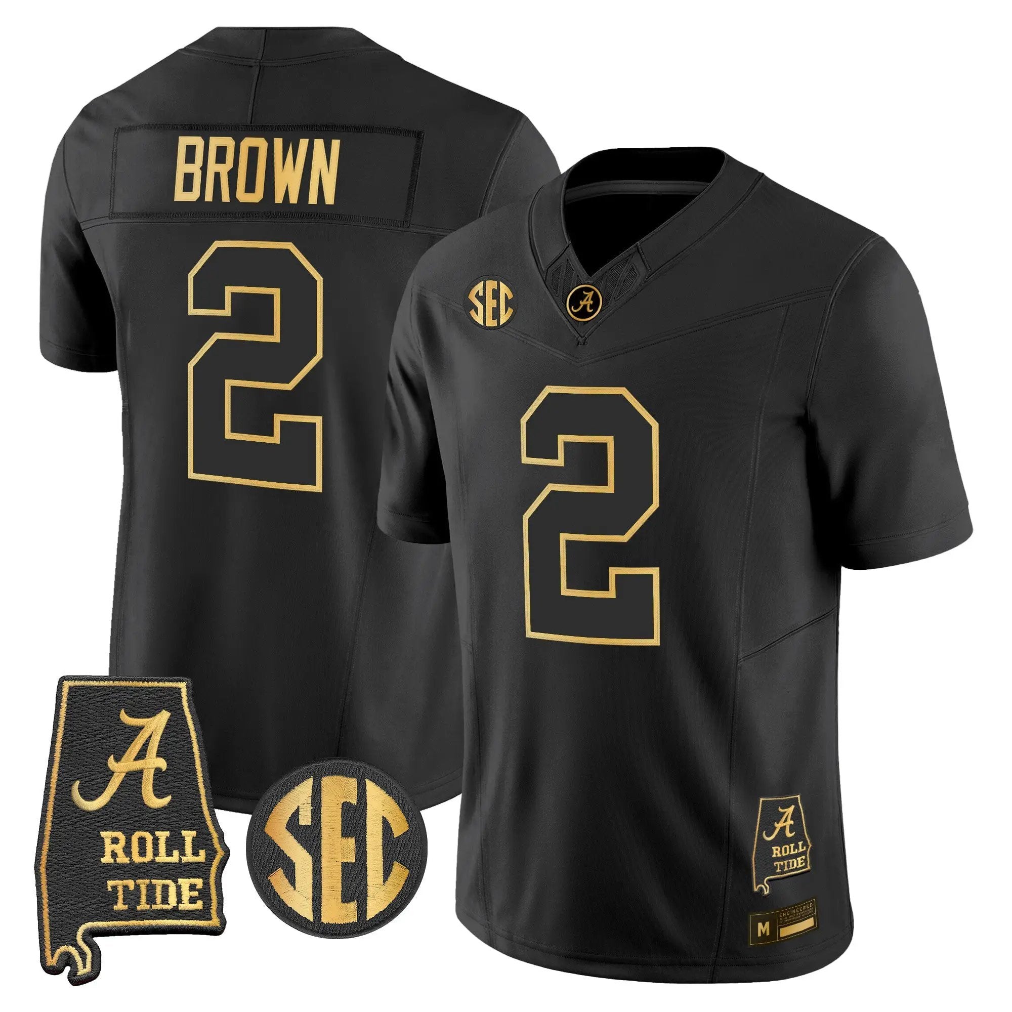 Alabama Crimson Tide 2026 Gold Vapor Limited Jersey - Alabama Map - Stitched 5 BAMA 2026 Gold Vapor Limited Jersey - Alabama Map - Stitched by Alabama Crimson Tide
