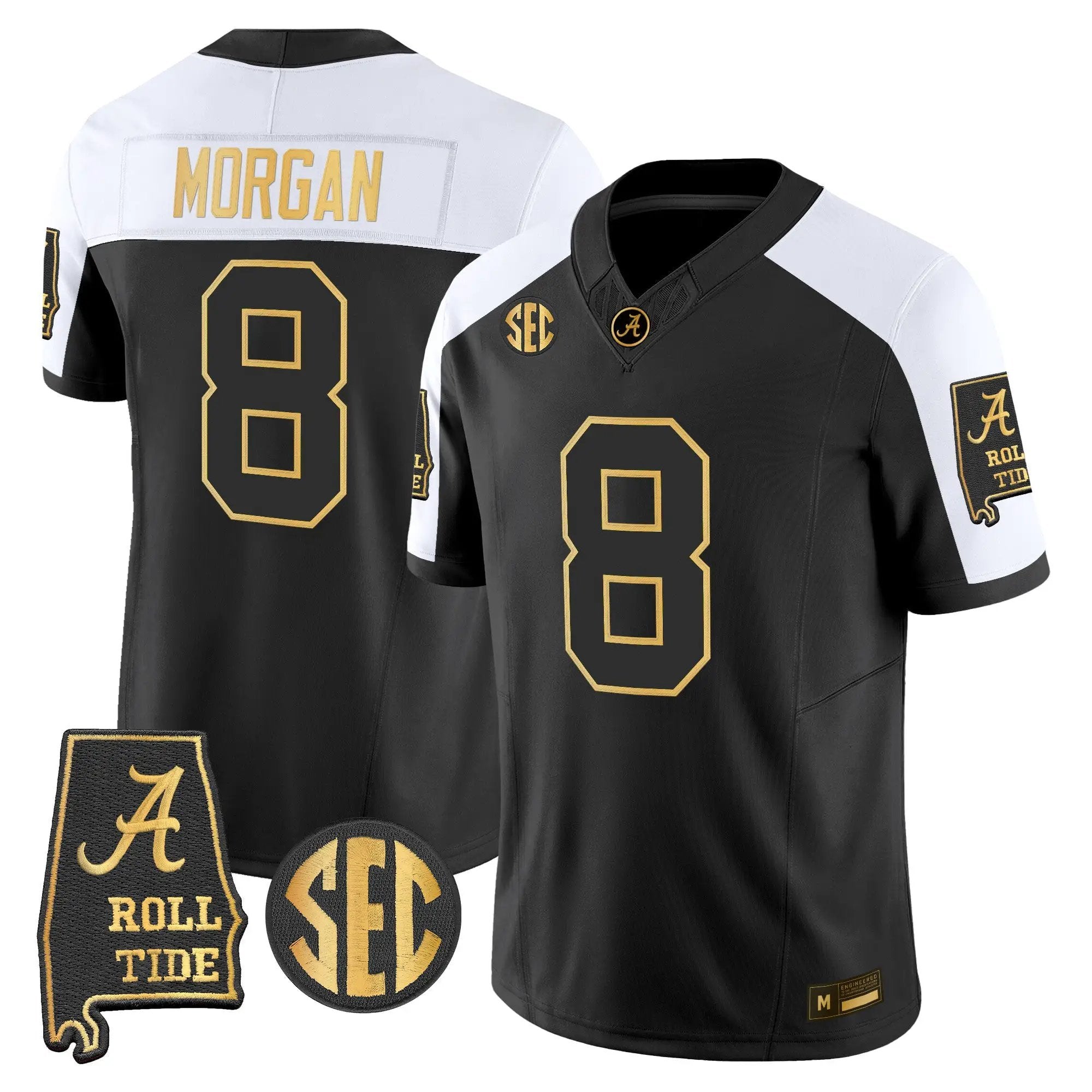 Alabama Crimson Tide 2026 Gold Vapor Limited Jersey - Alabama Map - Stitched 44 BAMA 2026 Gold Vapor Limited Jersey - Alabama Map - Stitched by Alabama Crimson Tide