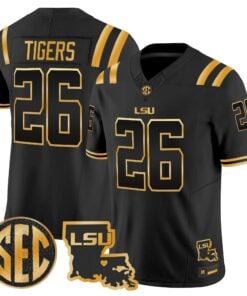LSU 2026 Louisiana Patch Gold Vapor Limited Jersey - Stitched by Digigearus