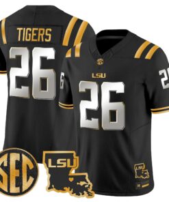 LSU 2026 Louisiana Patch Gold Vapor Limited Jersey - Stitched by Digigearus