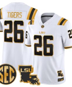 LSU 2026 Louisiana Patch Gold Vapor Limited Jersey - Stitched by Digigearus