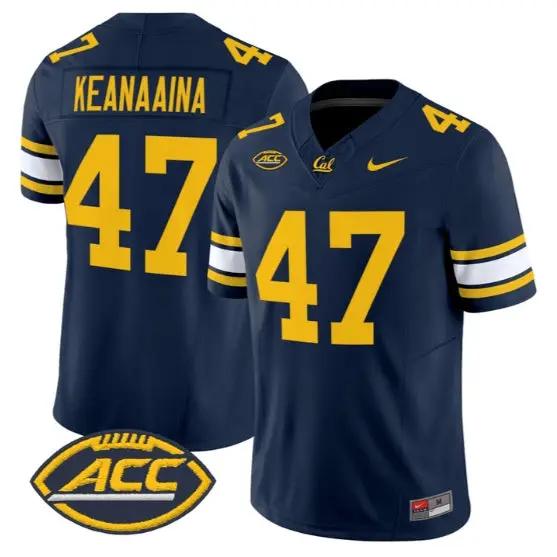 Aidan Keanaaina #47 Golden Bears Jersey 2026 Vapor Limited Stitched by My Store NCAA Football Jerseys