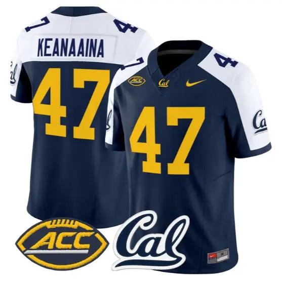 Aidan Keanaaina #47 Golden Bears Jersey 2026 Vapor Limited Stitched by My Store NCAA Football Jerseys