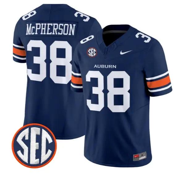 Alex McPherson #38 Auburn Tigers Jersey 2026 Vapor Limited Stitched by My Store NCAA Football Jerseys