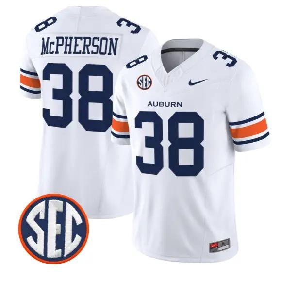 Alex McPherson #38 Auburn Tigers Jersey 2026 Vapor Limited Stitched by My Store NCAA Football Jerseys