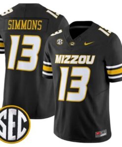 Austin Simmons #13 Missouri Tigers Jersey 2026 Vapor Limited Stitched by My Store NCAA Football Jerseys
