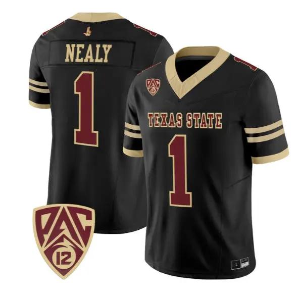 Barrick Nealy Jersey #1 Texas State Bobcats 2026 Vapor All Stitched by My Store NCAA Football Jerseys