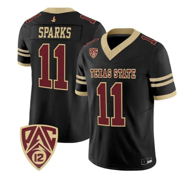 Beau Sparks Jersey #11 Texas State Bobcats 2026 Vapor All Stitched by My Store NCAA Football Jerseys
