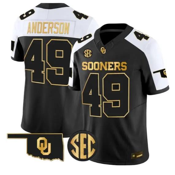 Ben Anderson #49 Oklahoma Sooners Jersey 2026 Limited All Stitched by My Store NCAA Football Jerseys